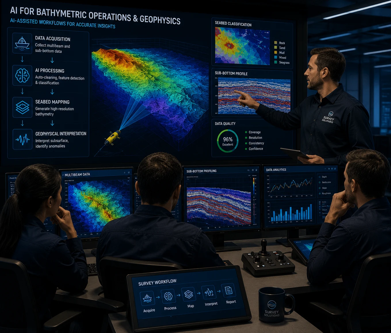 3D seabed bathymetric processing screen
